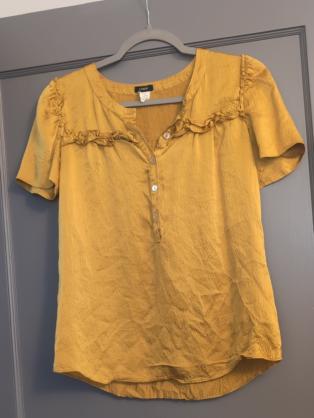 Golden Yellow 100% Silk J Crew Blouse